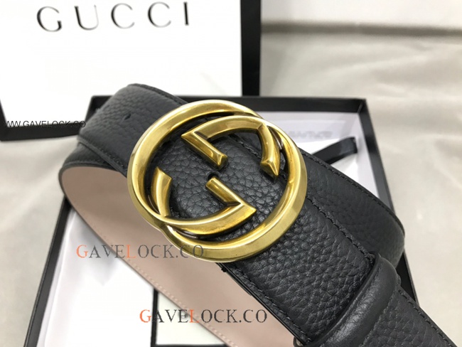 Gucci '70 Leather Belt Interlocking GG Buckle Original Size Gucci '70 Leather Belt Interlocking GG Buckle Original Size
